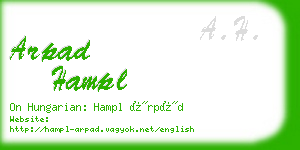 arpad hampl business card